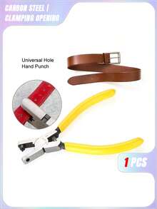 1pc Universal Handheld Belt Punch Tool For Belts, Shoelaces, Watch Straps, Men's Valentine's Day, Valentine's Day Wedding, Birthday, Pliers, Tools, Binder Clips - Yellow - View 7