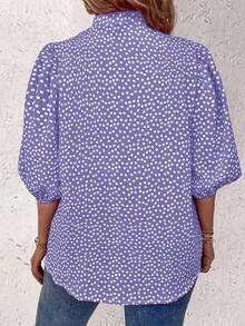 EMERY ROSE قميص كاجوال بأكمام متوسطة مزين بزهور لملابس السنة الجديدة - ارجواني - مشاهدة 2