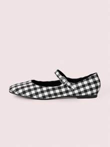 CUCCOO DOLLMOD Round Toe Comfortable Pink Bow Fashionable And Elegant Women's Flat Shoes Spring Shoes Spring Break Easter - Black two-color grid - View 7