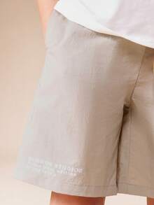 SUMWON Utility Nylon Shorts With Side Pockets Casual Summer Everyday Wear For Active Kids Outdoor Adventures Playground School - Khaki - View 5
