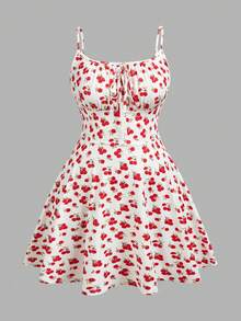 SHEIN EZwear Vestido mini ajustado de punto blanco sexy con tirantes finos, para verano - Blanco - Ver 1