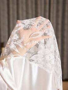 SHEIN Backless Lace Hollow-Out Sexy Women Robe - White - View 7