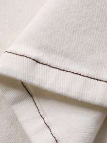 Dazy Plus Stretchy Skinny Long Casual Versatile Flare White Jeans, All Season - White - View 8