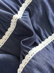 Vintaside Kids 女童夏季中码粉蓝色花园A字连衣裙。肩带的荷叶边设计巧妙可爱，增添了整体的甜美感和层次感。适合假日海滩玩耍、郊游、居家休闲、婚礼、生日、派对表演等各种场合。 - 藍色 - 查看 10