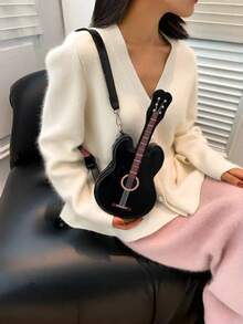 Joivida 爆款吉他造型斜挎包，女士轻便PU胸包，时尚百搭单肩包 - 多色 - 查看 9