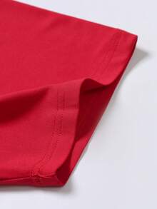 STYNVO Men's Letter Print Contrast Trim Round Neck Casual Short Sleeve T-Shirt - White - View 5