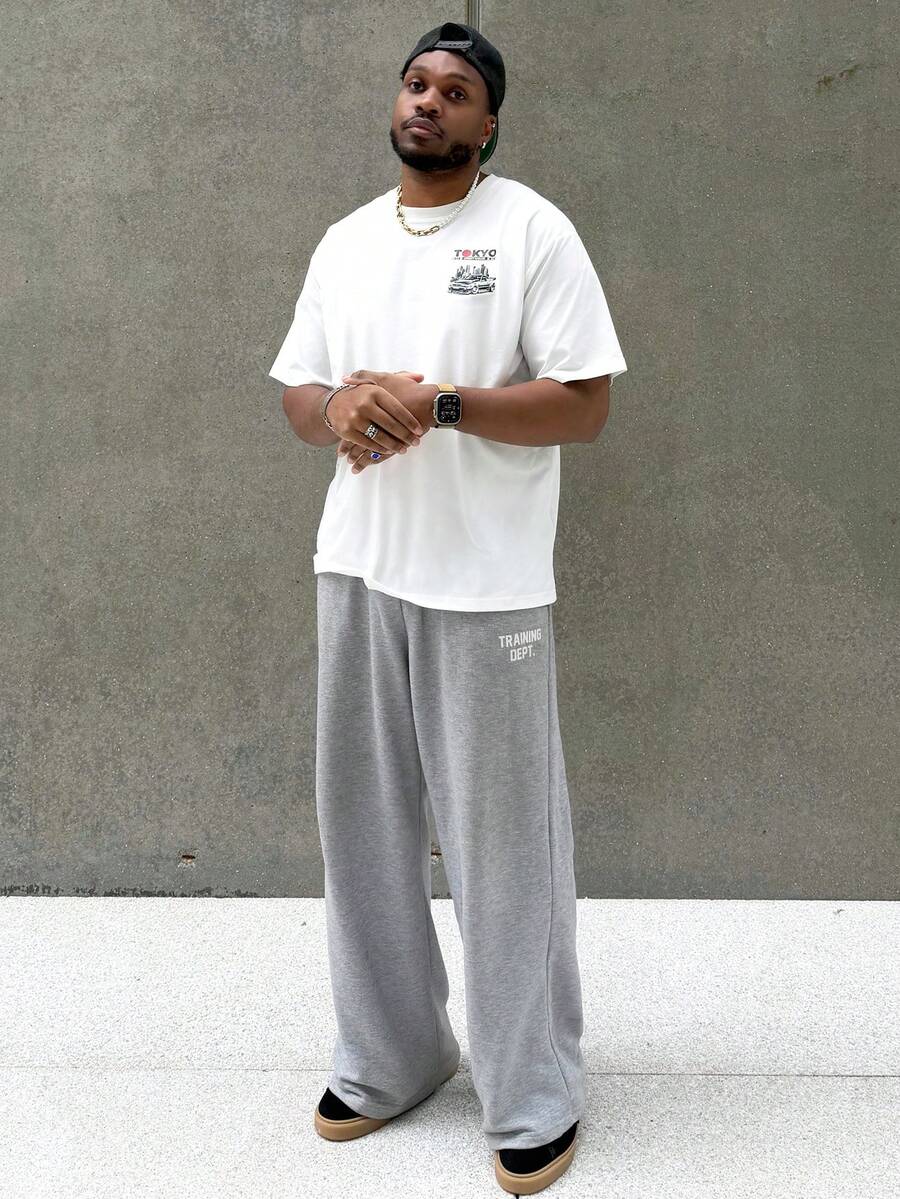 Heavens Edit 男士时尚宽松印花短袖T恤 | 优雅设计 | 夏季必备 | 轻松搭配，展现你的风格 - 白色 - 查看 1