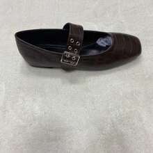 CUCCOO BIZCHIC 复古方头玛丽珍鞋，女士浅口皮鞋，厚底一脚蹬乐福鞋 - 棕色 - 查看 15