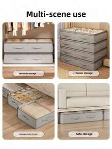 Multifunctional Underbed Storage Organizer Foldable Design Heavy Duty Fabric Extra Large Capacity Dust Proof Closet Solution Space Saving Solution - Multicolor 1 - View 6