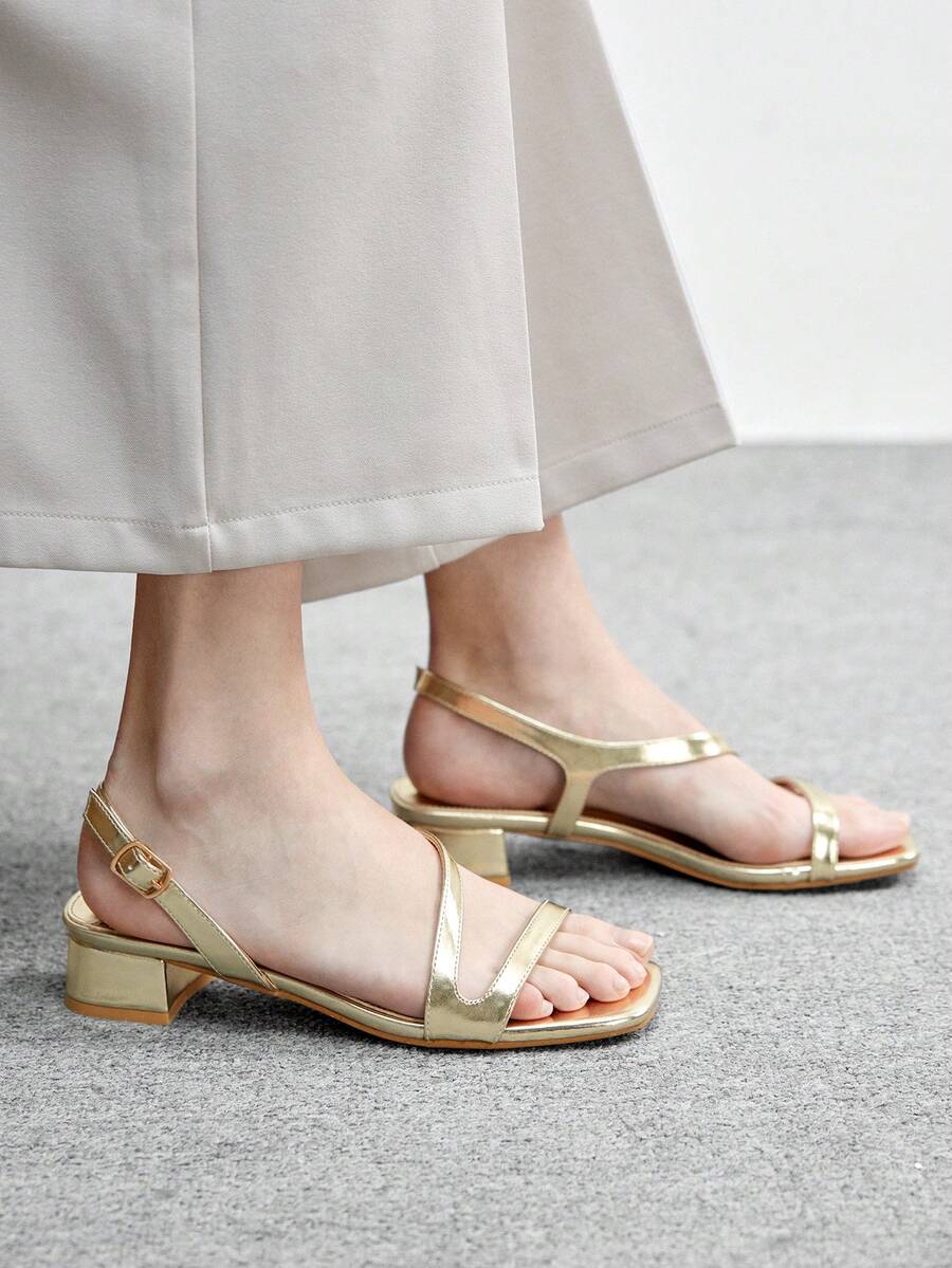 CUCCOO BIZCHIC 女士时尚优雅通勤高跟凉鞋 - 金色 - 查看 1