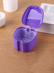 1 Piece Of Plastic Cleaning Box For Dentures With Filter Screen, Molar Sleeve Box, Retainer Box, Tooth Storage Box, Denture Model Box, Orthodontic Appliance Box, Placement Box, Apple Tooth Box - Multicolor - View 7