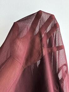 Firerie Große Größen einfarbiges 3D Blumen Dekor Ausschnitt elegant Langarm Bluse mit freien Schultern, sexy Blusen mit Ballonärmeln, Frühlings Bluse für Frauen, Schulterfreie Bluse für Frauen - Bordeaux - Übersicht 7