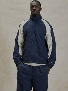 Curved Panel Long Sleeve Nylon Zip Through Top Branded Cuff Detailing Bungee Cords Jacket Spring Summer Essentials - Multicolor - View 2