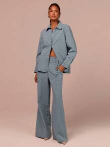 COSMINA Women's Casual Commuter Shirt & Jeans Set - Light Wash - View 4