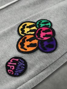 PAVTROS Quần thể thao nam cạp chun, có dây rút, họa tiết trái tim, kiểu dáng thường ngày. - Xám - Xem 2