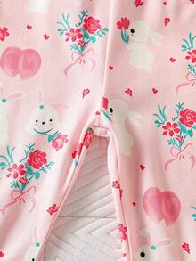 SHEIN 5件套新生女宝宝打底裤礼盒套装，包含纯粉色、粉色条纹、纯白色、浅黄色和卡通印花款式，面料柔软舒适，适合日常穿着，实用又甜美。这款婴儿裤套装包含多条女宝宝打底裤，男女宝宝通用，适合春季新生儿穿着。 - 淺粉色 - 查看 5