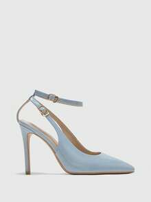 CUCCOO BIZCHIC Nuevos tacones altos de punta fina y versátiles para mujeres para Navidad - Azul claro - Ver 2