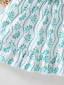 SHEIN 女婴可爱夏季碎花短袖连衣裙 母女亲子装（2 件套分开出售） - 彩色 - 查看 8