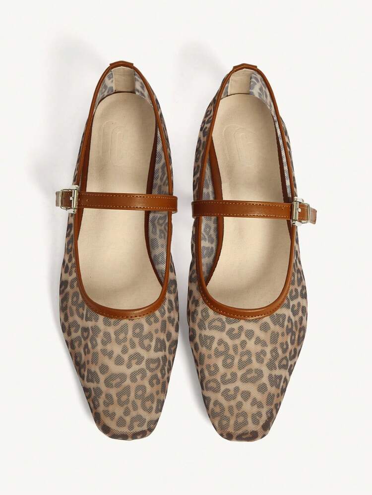 CUCCOO CHICEST Women's Leopard Print Casual Slip-On Flat Sandals, Breathable For Work And Daily Wear Wedding Shoes Spring Shoes Bride Shoes