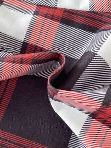 2pcs Baby/Toddler Boys' Casual Gray Short Sleeve Top And Plaid Print Pants Set, Summer Pajamas - Grey - View 5