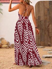 Breezaya 露背裹身休闲度假装 - 现代休闲连衣裙 - 紅色 - 查看 2