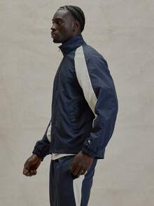 Curved Panel Long Sleeve Nylon Zip Through Top Branded Cuff Detailing Bungee Cords Jacket Spring Summer Essentials - Multicolor - View 5