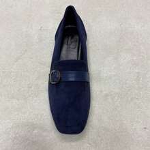 CUCCOO BIZCHIC Sheepskin Leather Vintage Casual Comfortable Slim Buckle Design Loafers For Women Valentine's Day - Blue - View 11
