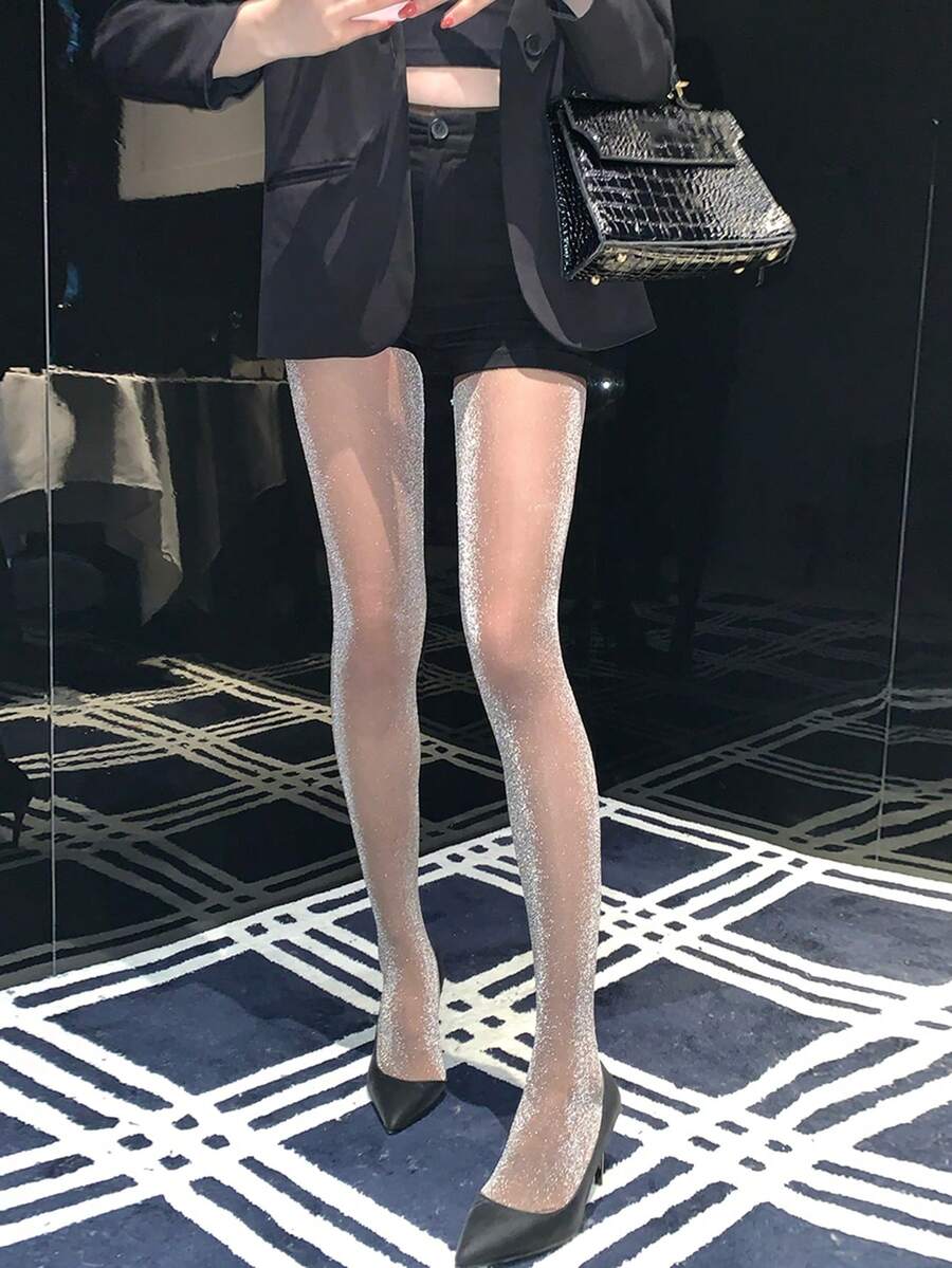 DAZY Quần legging lưới nữ kiểu dáng thường ngày, mùa thu - Cà phê nâu - Xem 1