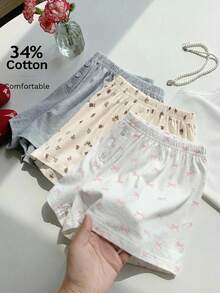 Comfortcana Bộ 3 món quần short dệt kim mùa hè họa tiết hoa anh đào nhỏ, quần short cạp thấp in hoa, quần short cạp chun, quần ngủ, quần short mặc nhà, quần short ngủ nữ, bộ quần short ngủ. - Nhiều màu - Xem 6
