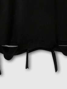 ROMWE MEN 男士字母印花黑色圆领休闲背心，夏季 - 黑色 - 查看 3