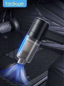 Teckwe 純色極簡風格便攜式手持汽車吸塵器，適用於日常使用 - 黑色 - 查看 1