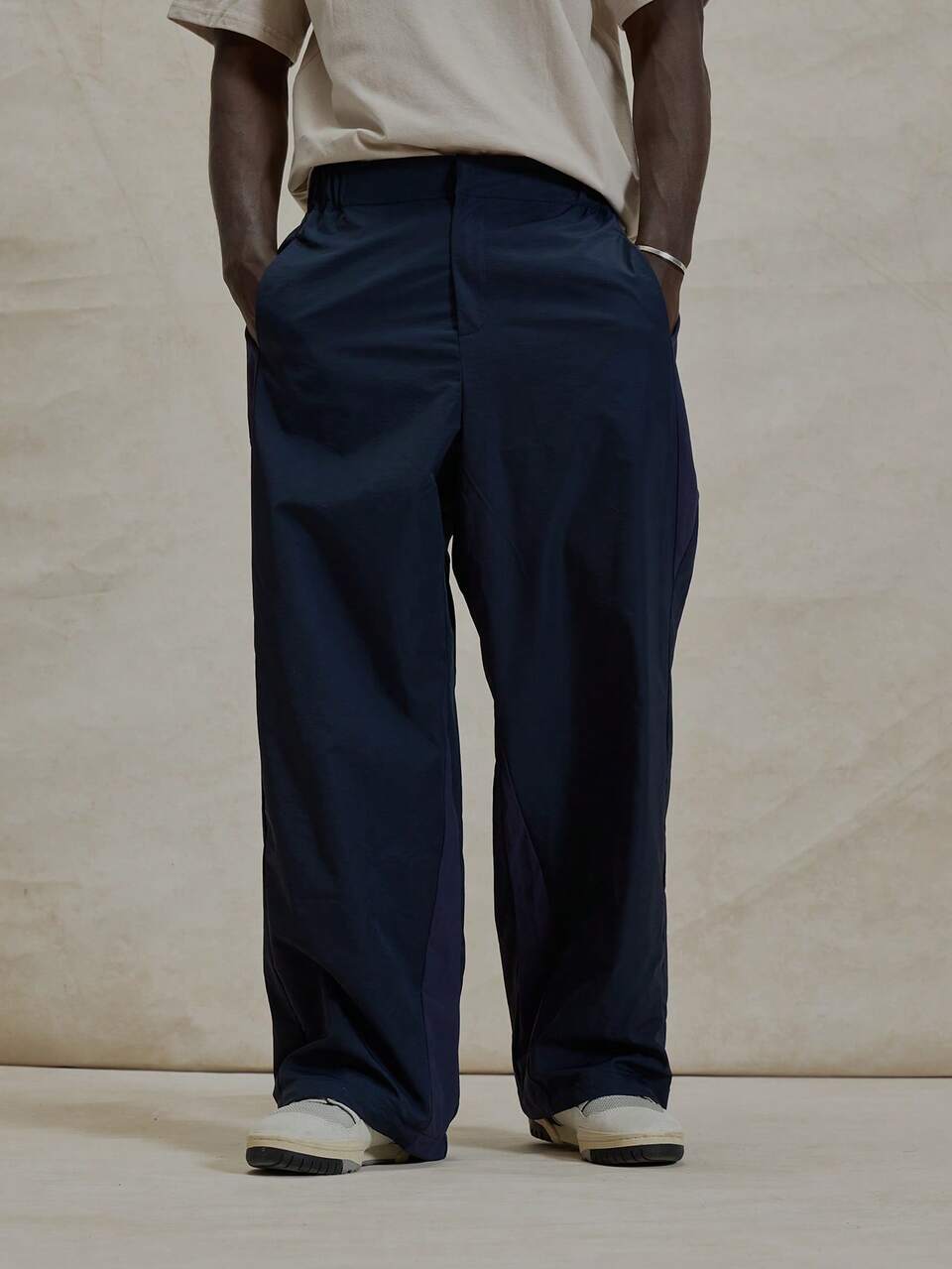 Mid Rise Straight Leg Baggy Style Panel Contruction Detailing Trouser Pant Winter Essentials