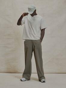 Musero Where The Grass Really Is Greener Slogan Short Sleeve Graphic Print Top Crew Neck Dropped Shoulder Tshirt Spring Summer Essentials - Apricot - View 3