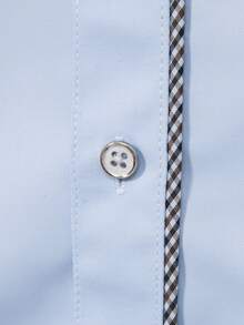 Manfinity Mode Men Contrast Plaid Button Up Shirt - Baby Blue - View 4