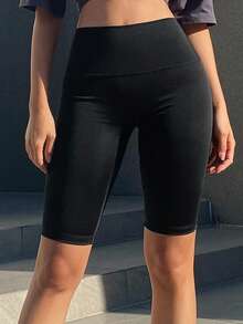 DAZY Teen Girls' Solid Color Casual Versatile Leggings For Daily Wear - Black - View 1