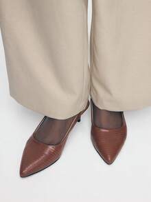 Mnmlis Women's Pointed Toe Buckle Design Everyday Versatile Fashion High Heels - Brown - View 2