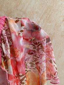 Soleia 两件套女士度假露背系带紧身上衣和低腰褶皱抽绳短裤，性感时尚套装，适合派对、约会、下午茶、嘉年华、海滩等场合。 - 粉色 - 查看 9