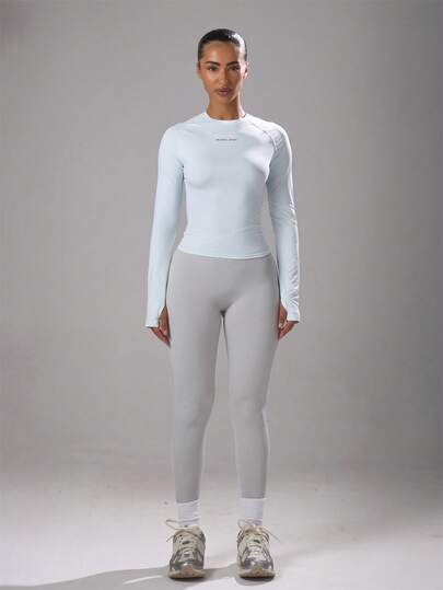 Musera Sport Long Sleeve Slinky Thumb Hole Cropped Active-Wear Top , Padel, Tennis, Pickleball Gym