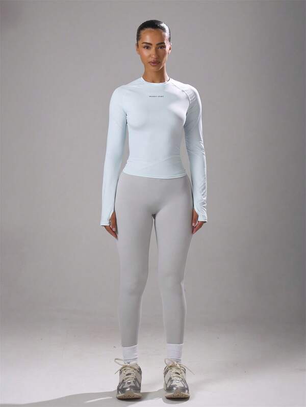 Musera Sport Long Sleeve Slinky Thumb Hole Cropped Active-Wear Top , Padel, Tennis, Pickleball Gym