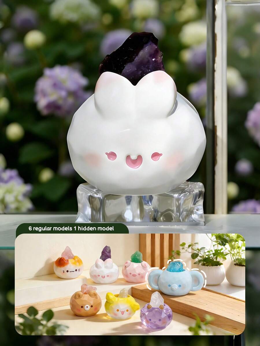 Blind Box (Non-Plush) Cute Crystal Ornament Cartoon Figurine Collectible Boxes, Cartoon-Themed Party Costume Dolls, Exquisite Tabletop Ornaments, Can Be Given As Christmas Gifts To Family And Friends