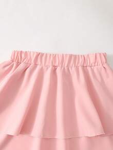 SHEIN 少女碎花针织露肩上衣和百褶裙两件套，优雅时尚的青少年服装，适合派对、圣诞节、情人节、约会、海滩、邮轮、狂欢节、复活节和其他夏季场合。 - 粉色 - 查看 7