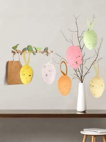 Easter Egg Hanging Decorations Set Of 24 - Colorful Plastic Eggs For DIY, Party, Tree & Spring Festival Decorating - Multicolor - View 4