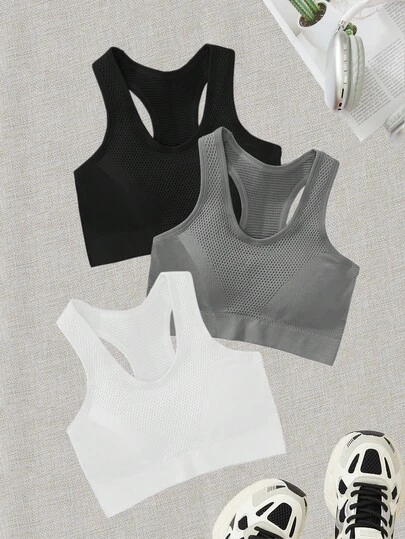 Easithlete 3pcs Seamless High Stretch Racerback Sports Bra