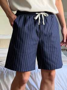 DAZY Men's Striped Elastic Waist Shorts Loungewear, Summer - Multicolor - View 1