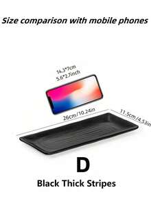 1 件全新哑光密胺托盘，长方形寿司盘，塑料托盘，黑色，适用于茶具、玻璃器皿、糖果、饼干、面包、婚礼、宴会、礼品、生日 - 黑色 - 查看 19