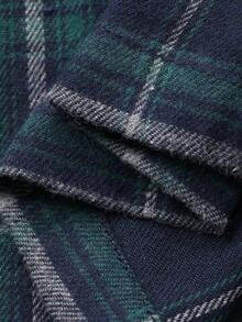 FRIFUL Women's Plaid Brushed Wide Leg Casual Pants - Blue - View 3