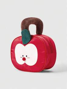 ROMWE Kawaii Bolso de mano con diseño de manzana grande de dibujos animados en colores contrastantes - Rojo - Ver 2