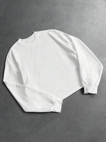 PAVTROS Men's Street Style Casual Embroidered Pullover Pullover Sweatshirt - White - View 3