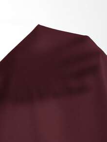 Firerie 女士简约优雅时尚办公室白色无袖褶皱领尖下摆缎面衬衫 - 紫紅色 - 查看 5