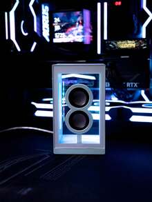 Teckwe 无线蓝牙音箱，带RGB灯光和定制透明设计（800mAh超长续航） - 彩色 - 查看 4